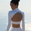 Women WISKII Active | Open Back Long Sleeve Crop Top