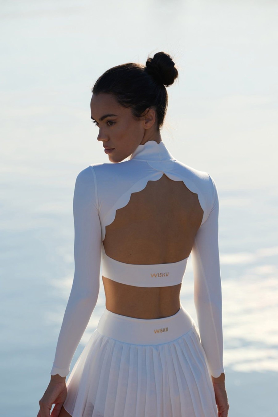 Women WISKII Active | Open Back Long Sleeve Crop Top